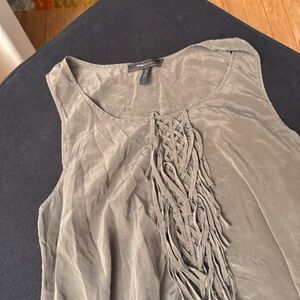 BCBGMaxAzria Olive Braided Fringe Sleeveless Camisole